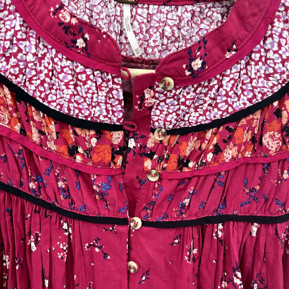 FREE PEOPLE NWT Paloma Multi Print Blouse // XS - Picture 9 of 14